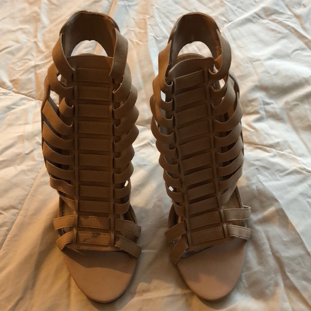 Cream, caged heel. Steve Madden size 7.5